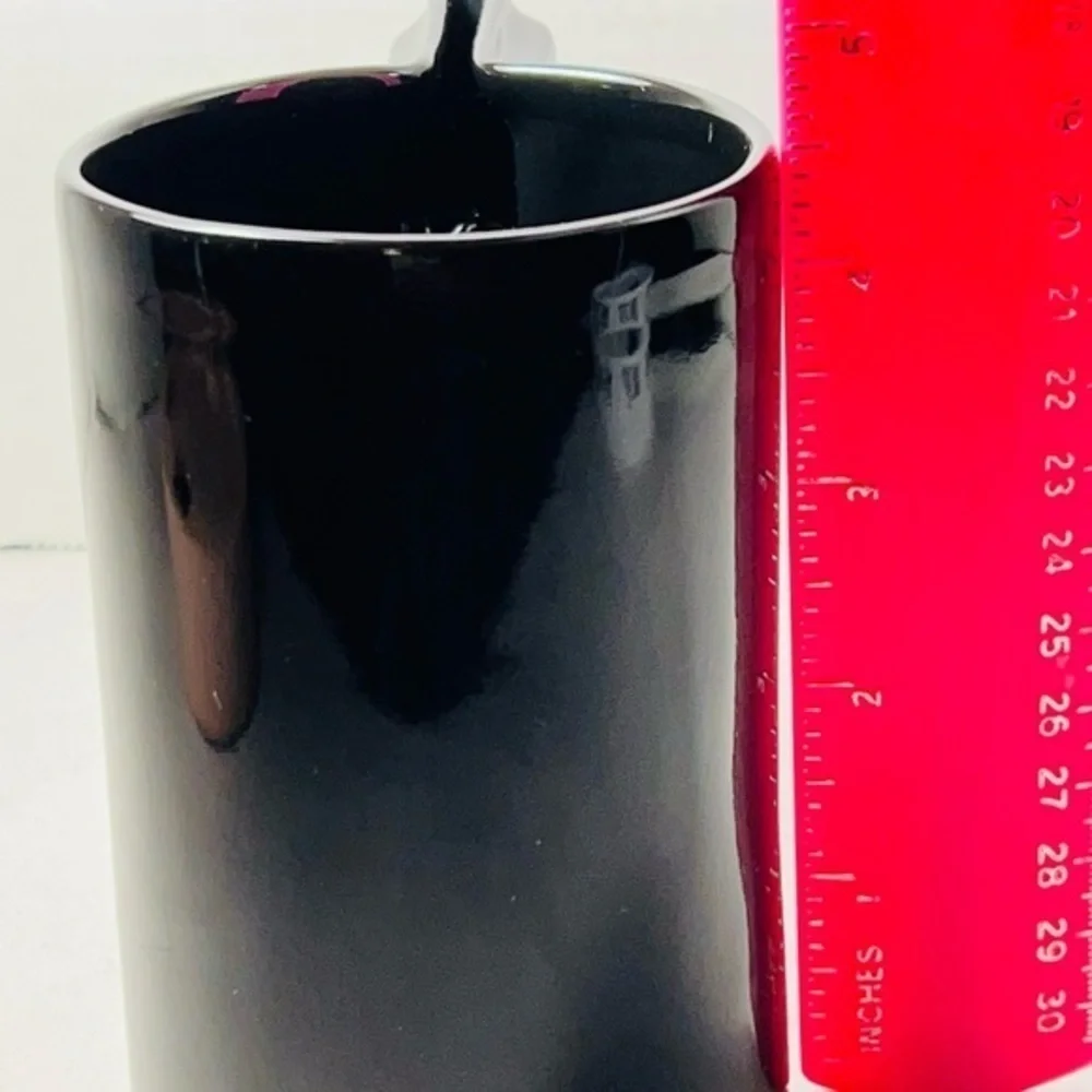 High Tea mug black w/ tea bag holder